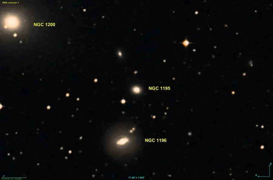La carte NGC 1195