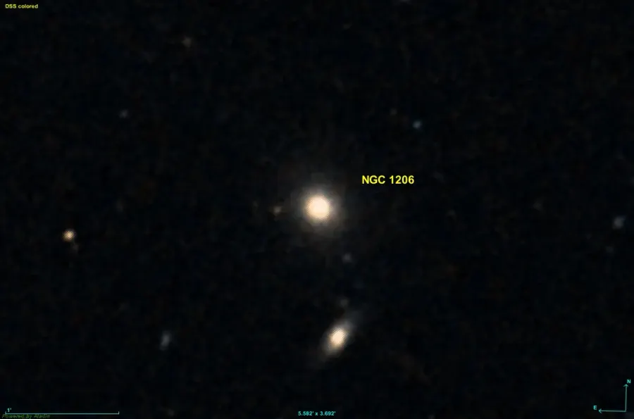 La carte NGC 1206