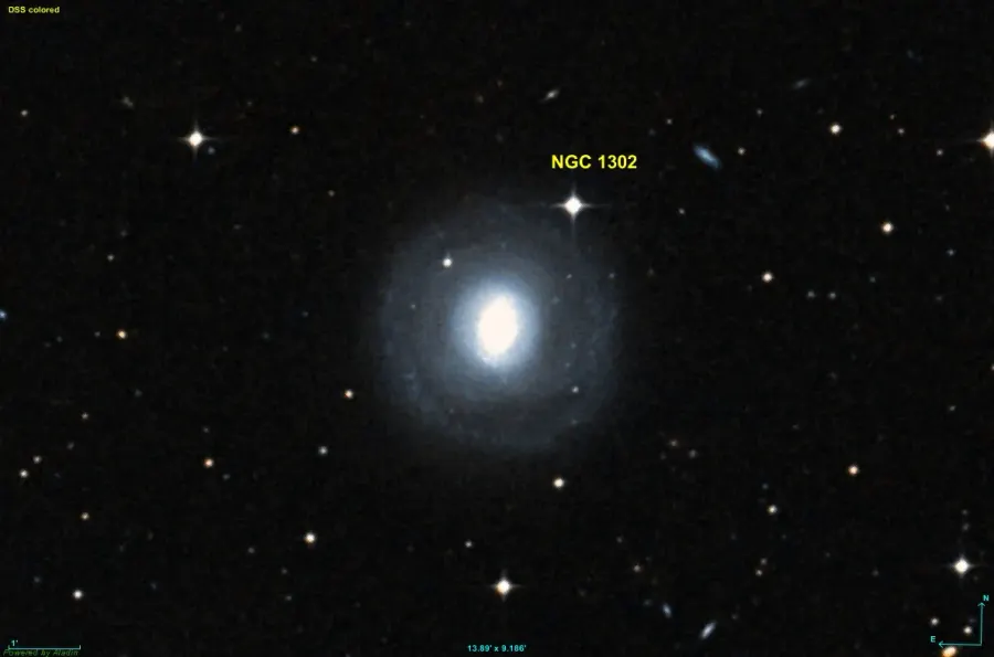 La carte NGC 1302