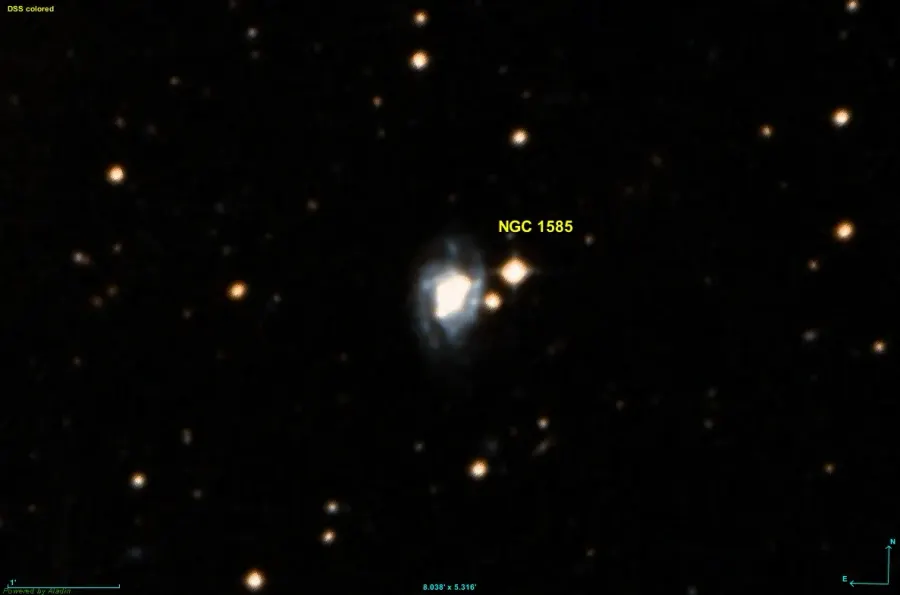 La carte NGC 1585