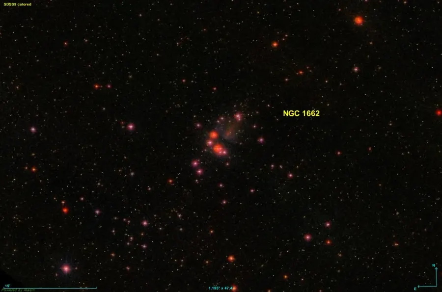 La carte NGC 1662