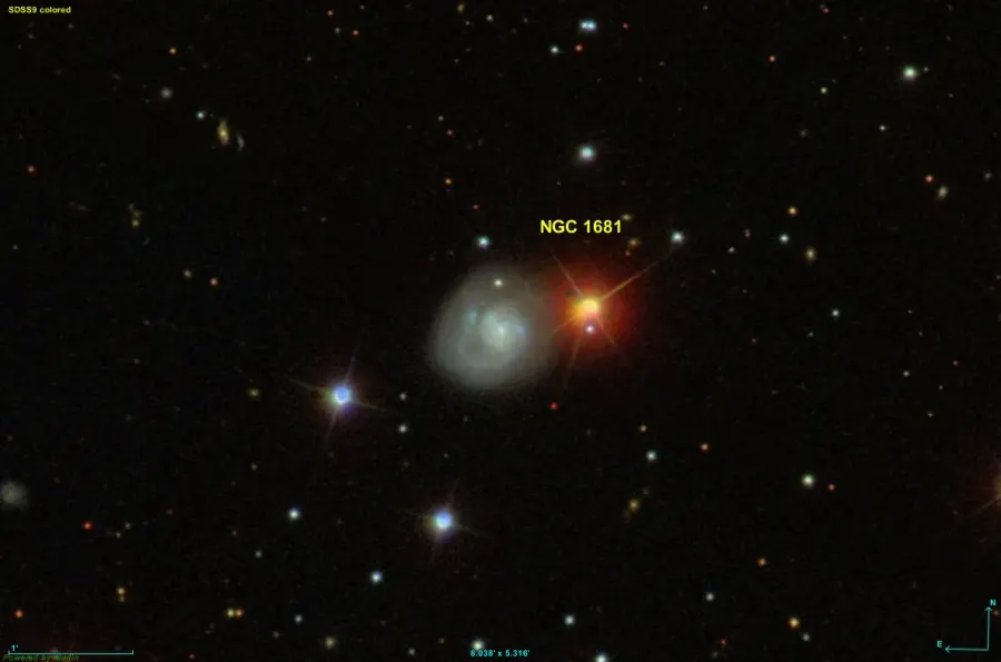 La carte NGC 1681