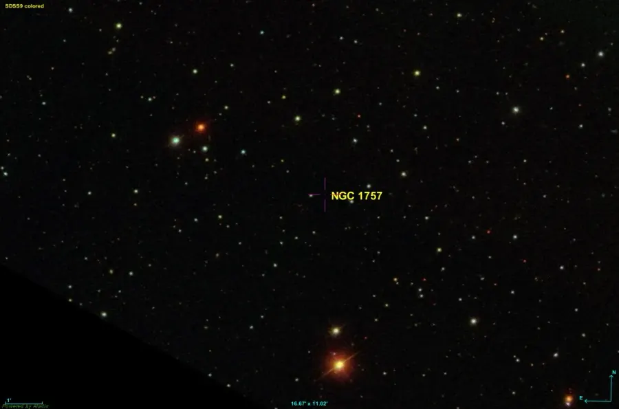 La carte NGC 1757