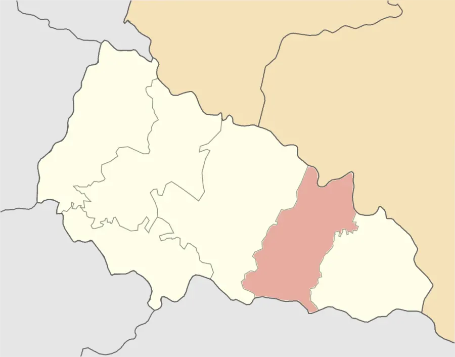La carte Raïon de Tiatchiv