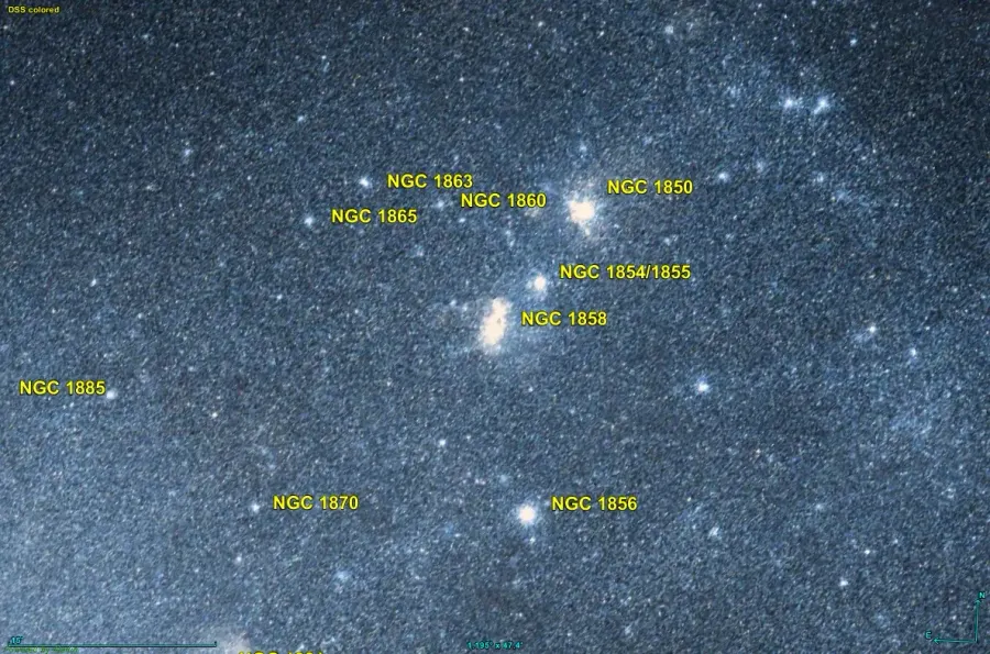 La carte NGC 1858