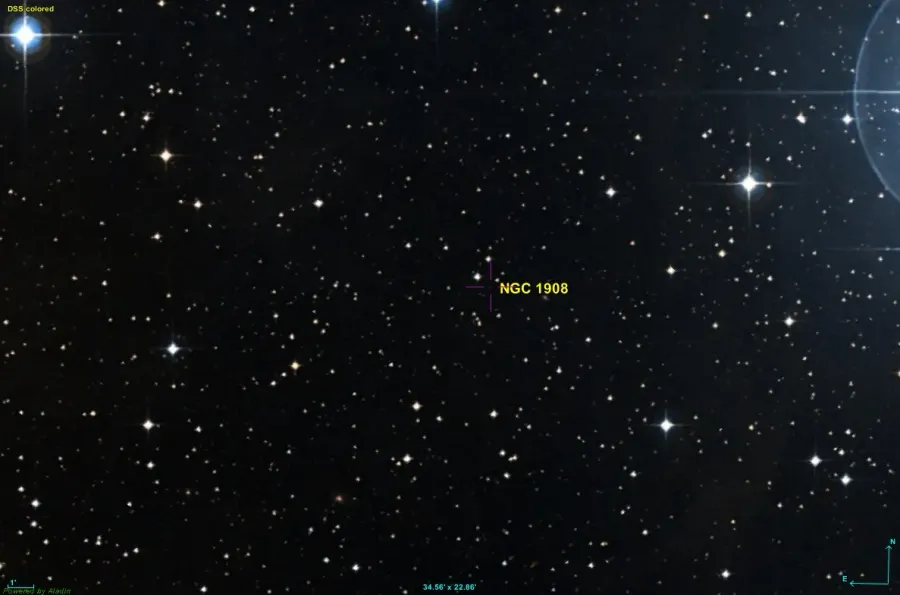 La carte NGC 1908