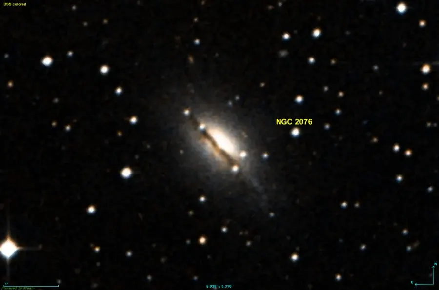 La carte NGC 2076