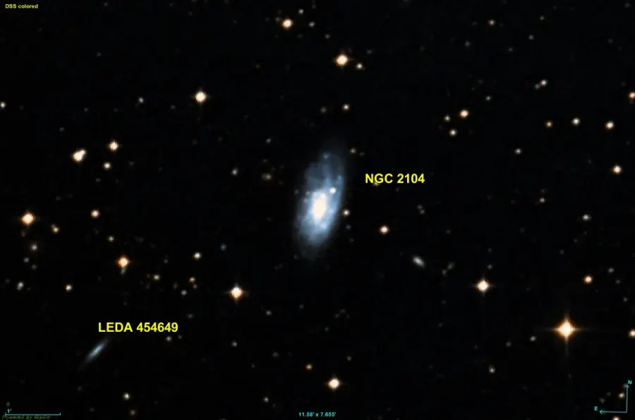 La carte NGC 2104