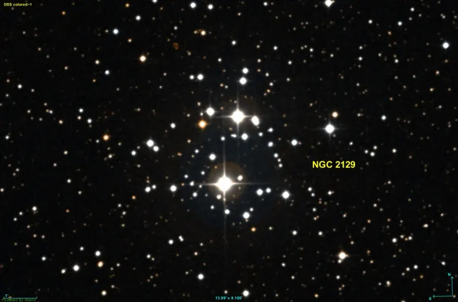 La carte NGC 2129