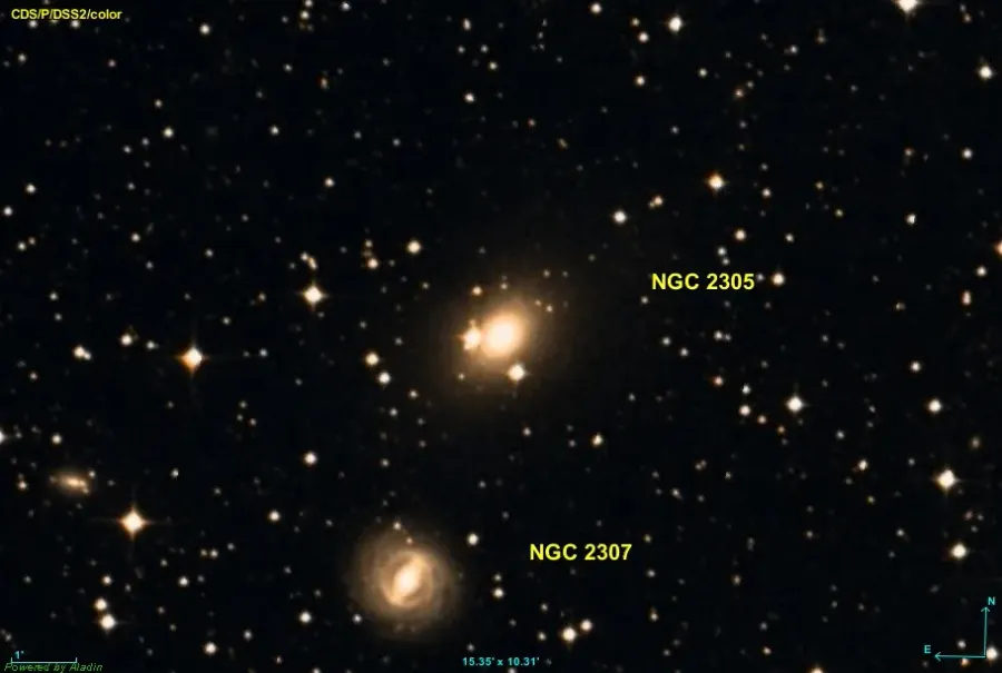 La carte NGC 2305
