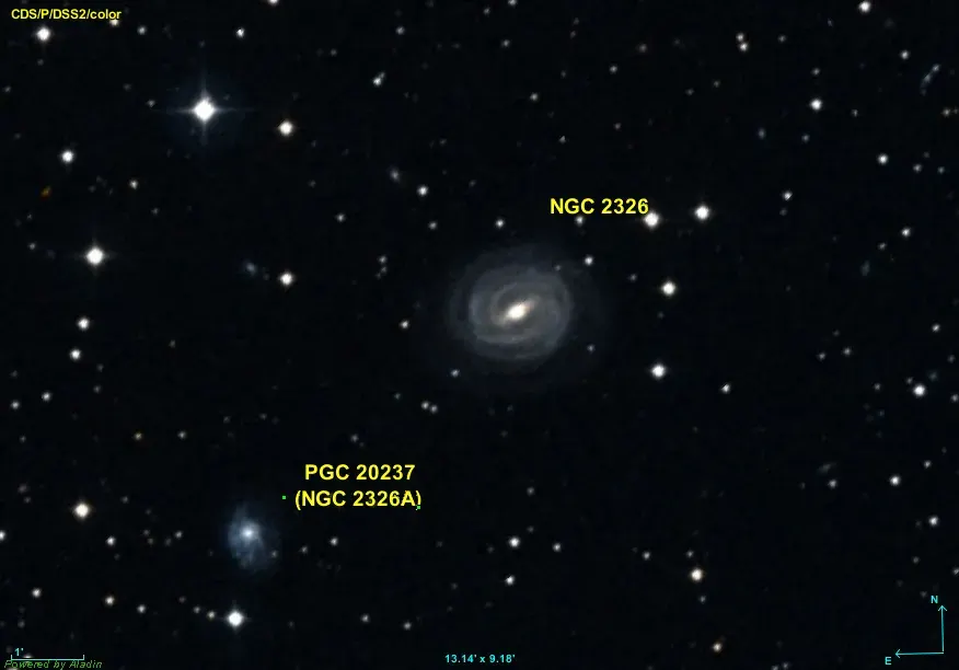 La carte NGC 2326A