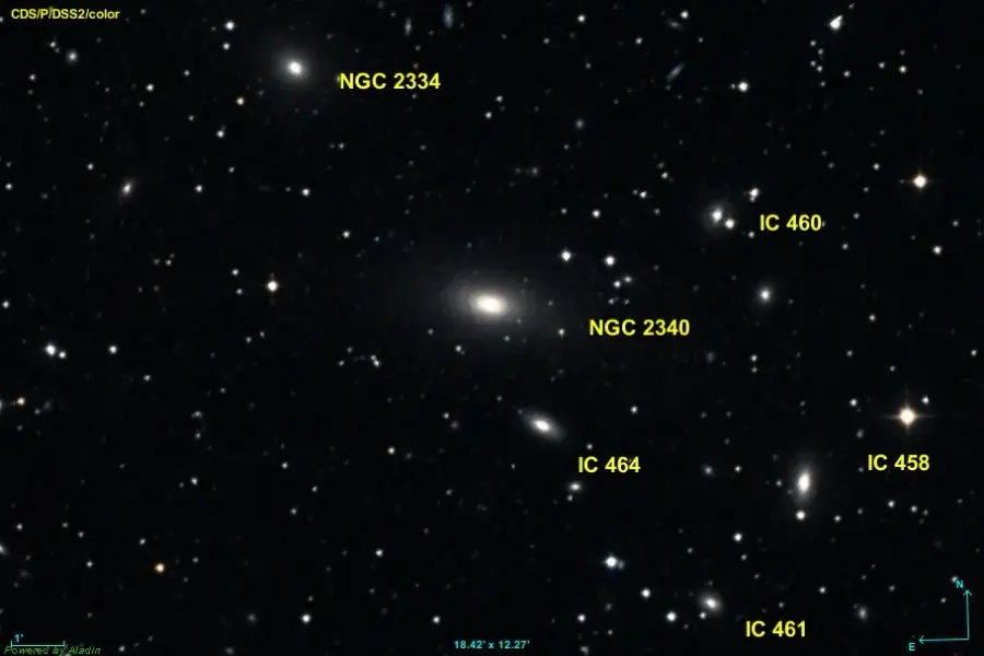 La carte NGC 2340