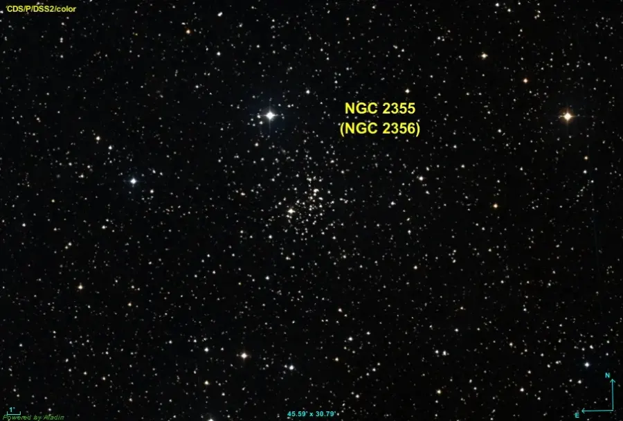 La carte NGC 2355