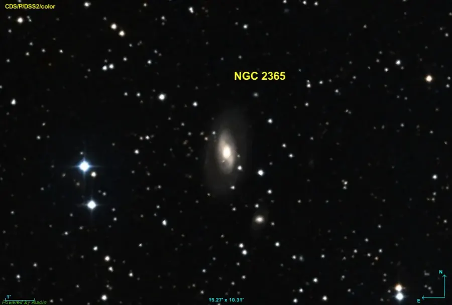 La carte NGC 2365