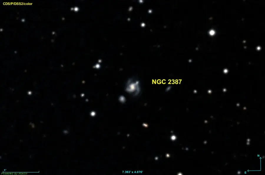 La carte NGC 2387