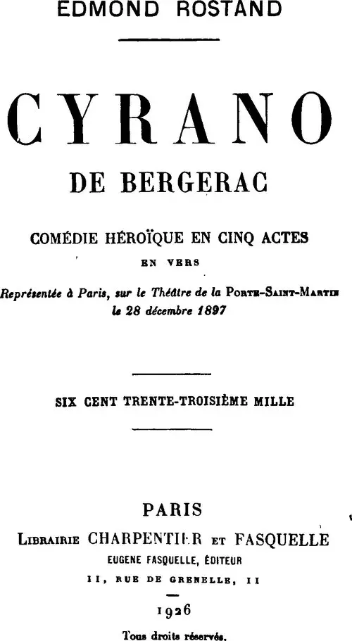La carte Cyrano de Bergerac