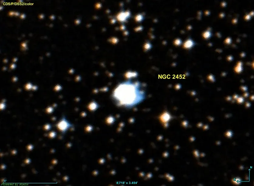 La carte NGC 2452