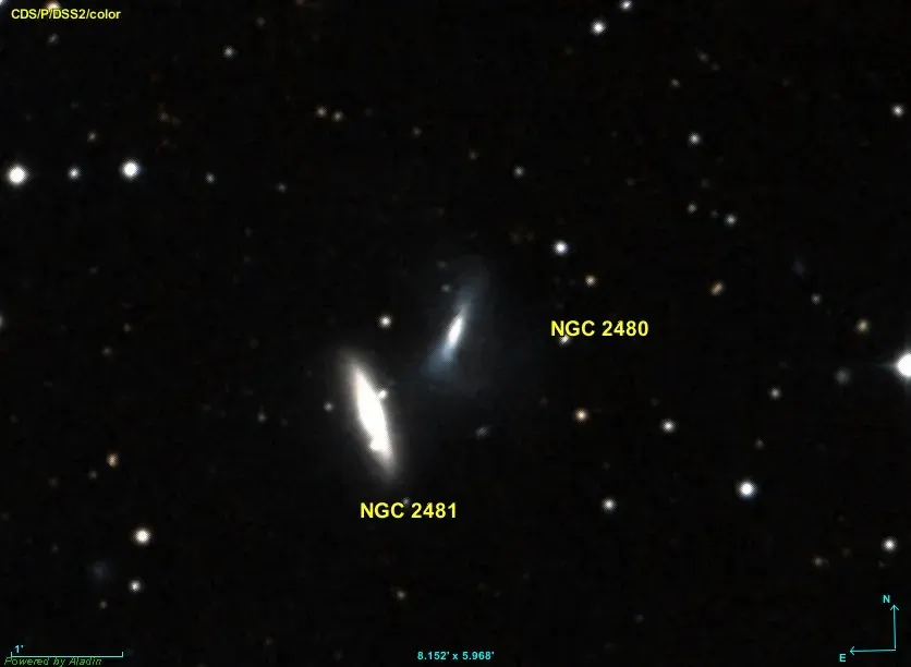 La carte NGC 2481