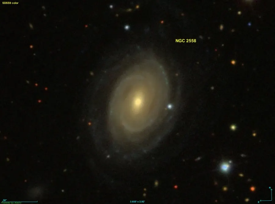 La carte NGC 2558