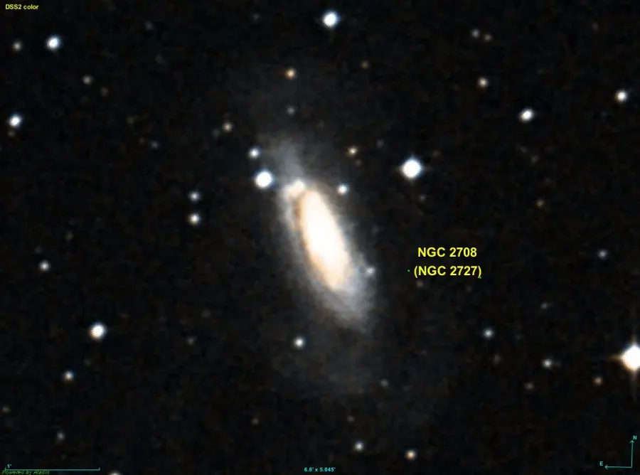 La carte NGC 2708