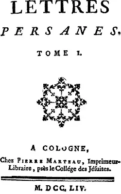 La carte Lettres persanes