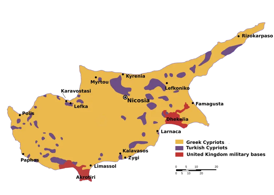 La carte Invasion turque de Chypre