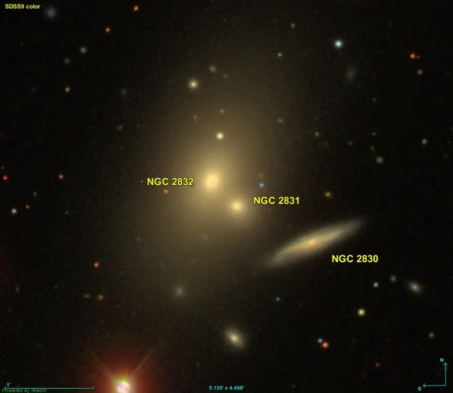 La carte NGC 2832