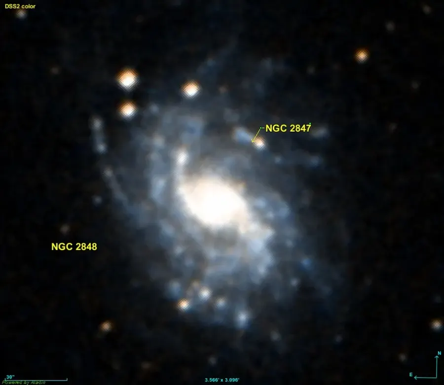 La carte NGC 2848