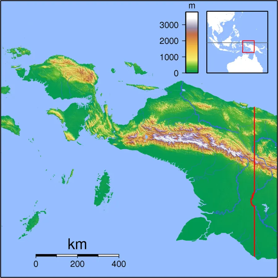La carte Golfe de Cenderawasih