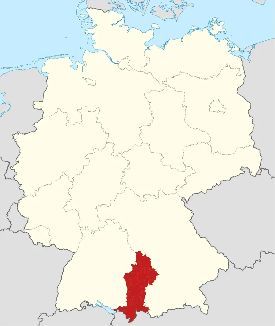 La carte District de Souabe