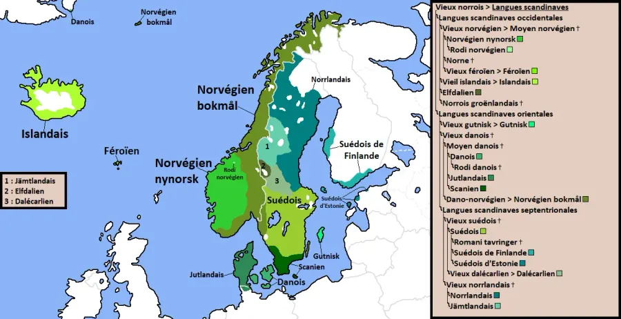The North Germanic languages card