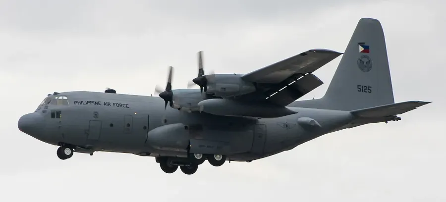La carte Accident d'un C-130 de l'armée de l'air philippine de 2021