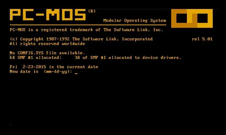 The CONFIG.SYS card