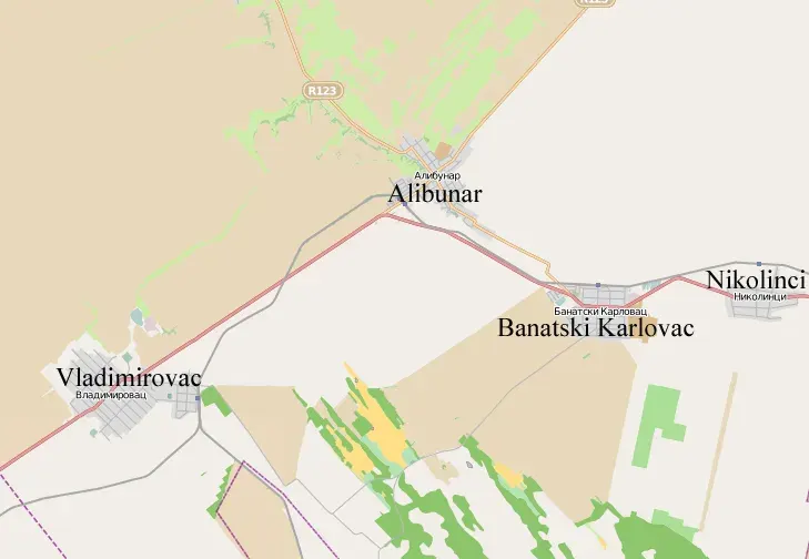 La carte Vladimirovac