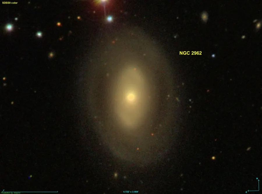 La carte NGC 2962