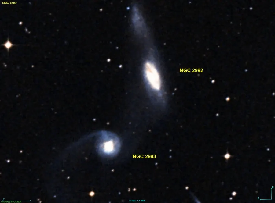 La carte NGC 2992