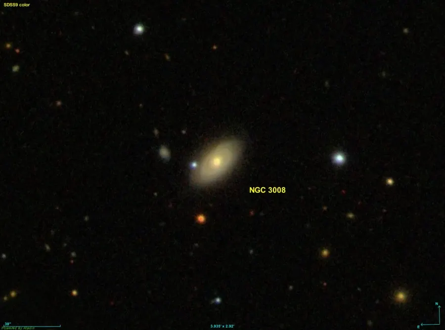 La carte NGC 3008