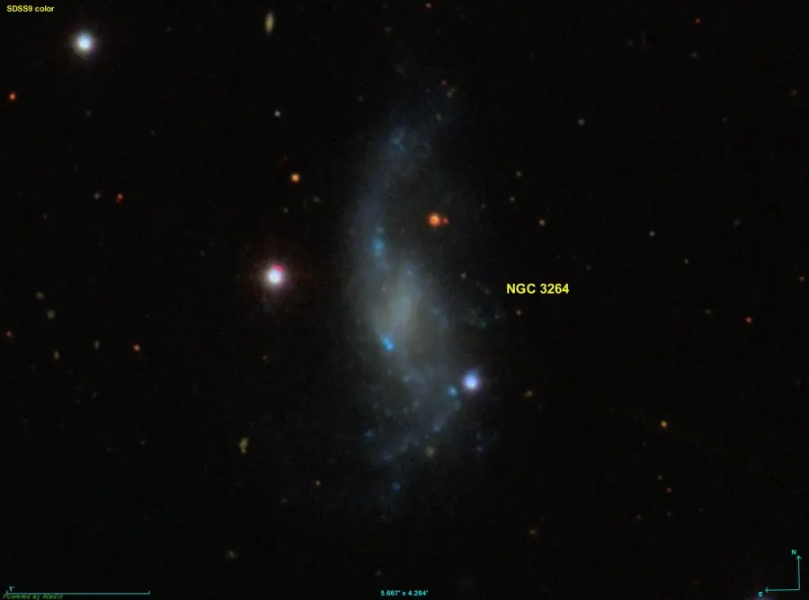 La carte NGC 3264