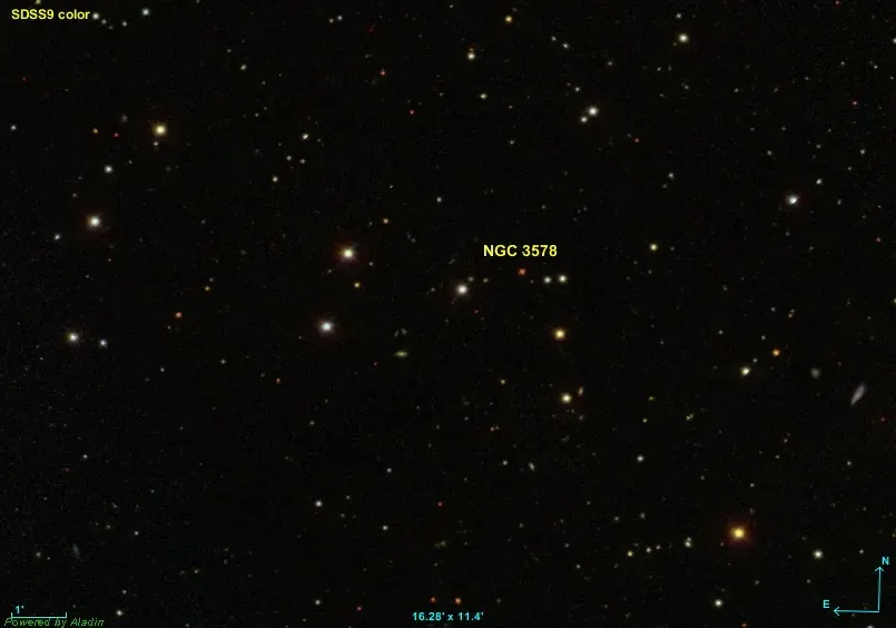 La carte NGC 3578