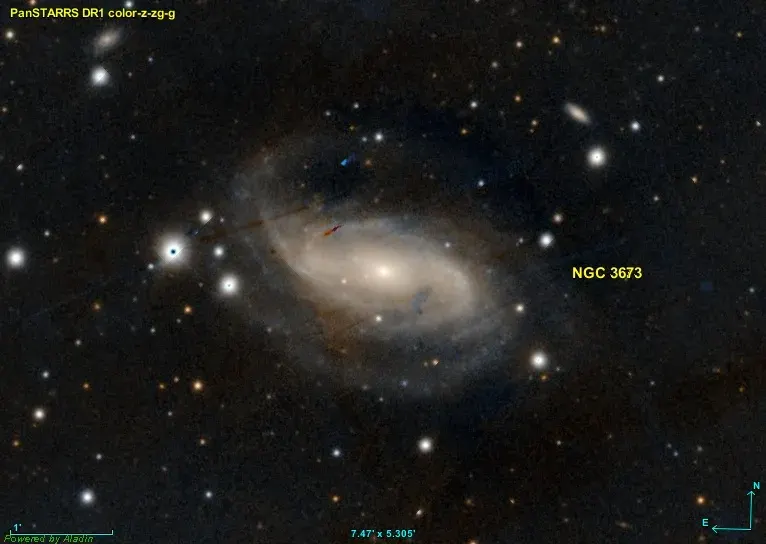 La carte NGC 3673