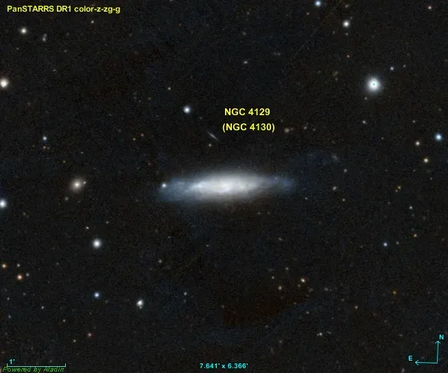 La carte NGC 4129