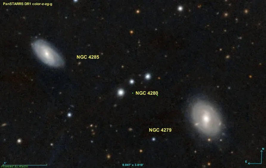 La carte NGC 4280