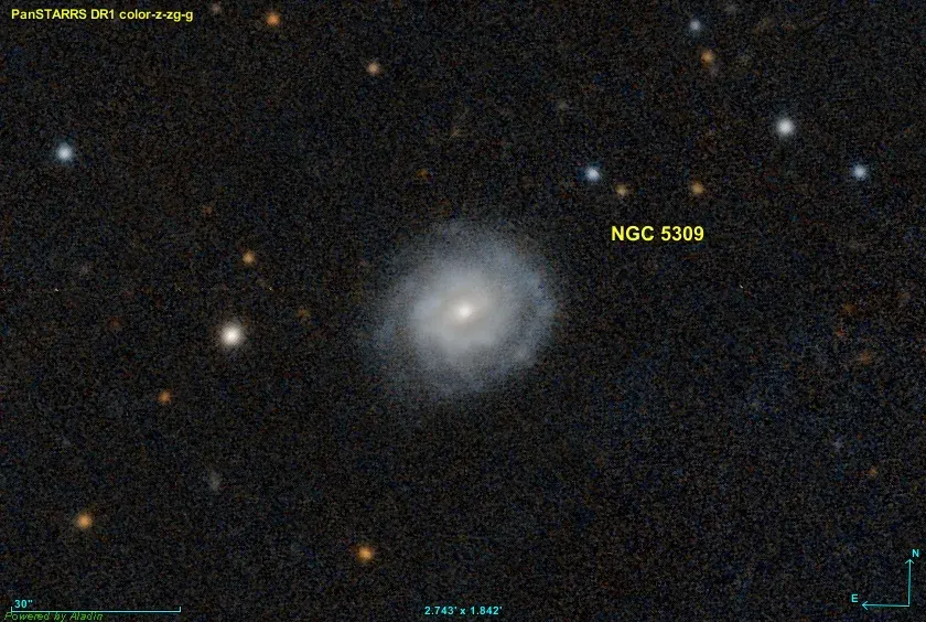 La carte NGC 5309
