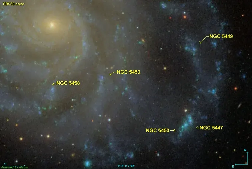 La carte NGC 5453