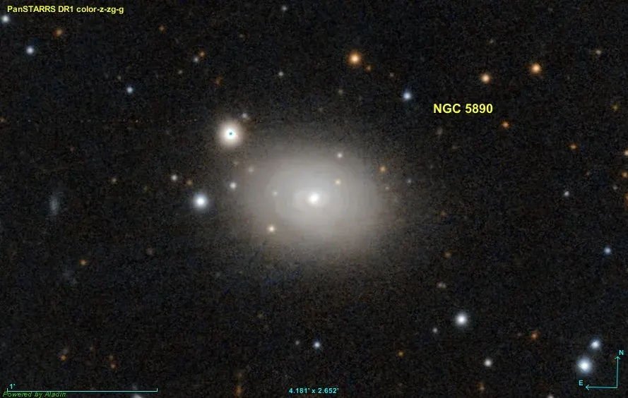 La carte NGC 5890