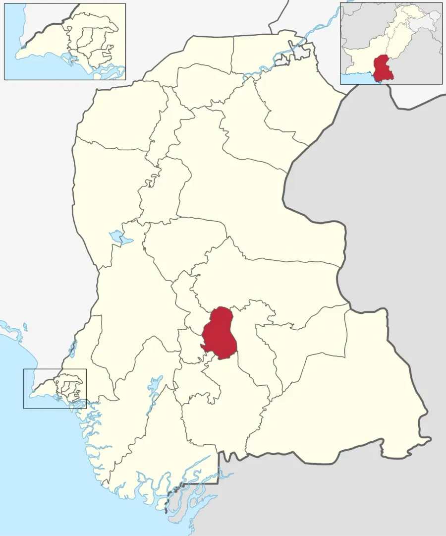 La carte District de Tando Muhammad Khan
