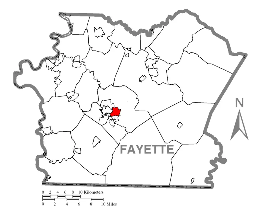 La carte East Uniontown