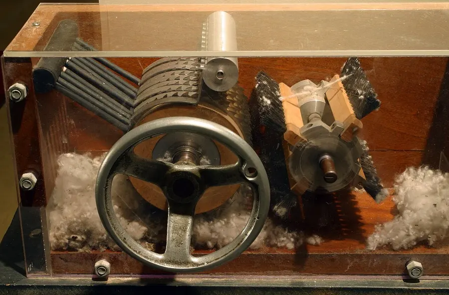 La carte Cotton gin