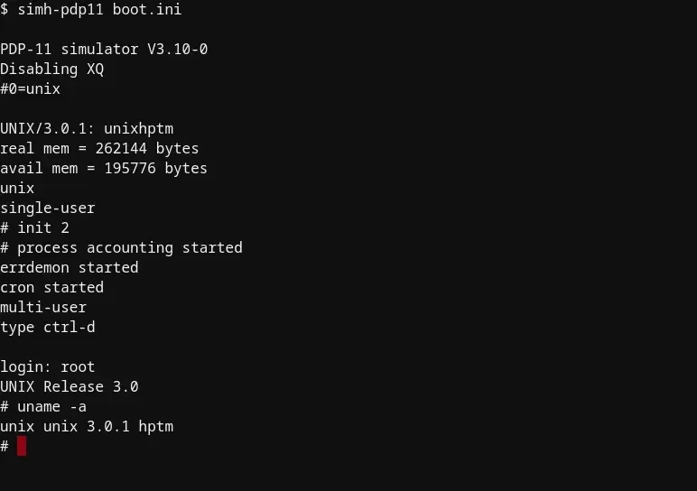 La carte Unix