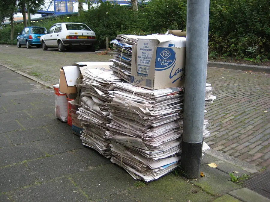 La carte Valorisation des déchets en papier et en carton
